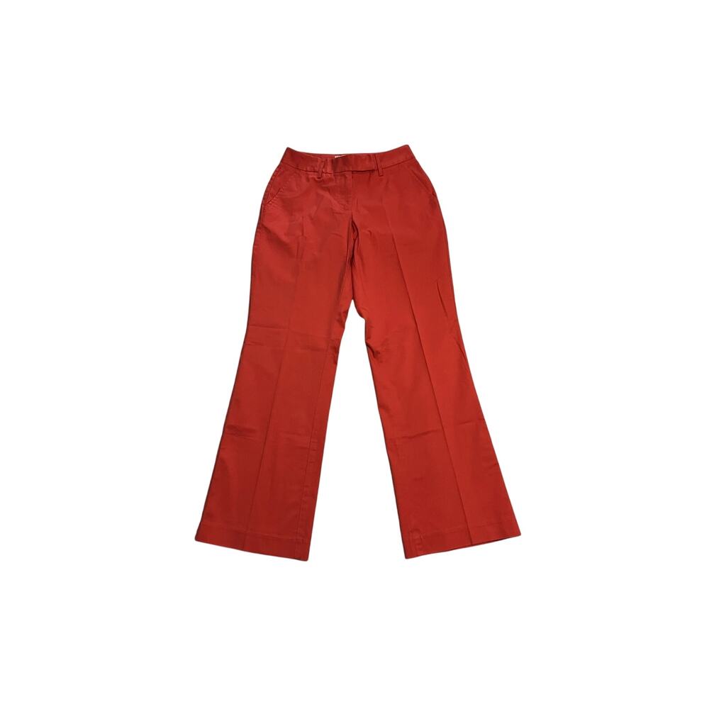 Coral Cotton Pants LL Bean Favorite Fit Curvy Dress Slacks Orange Size 4 Reg